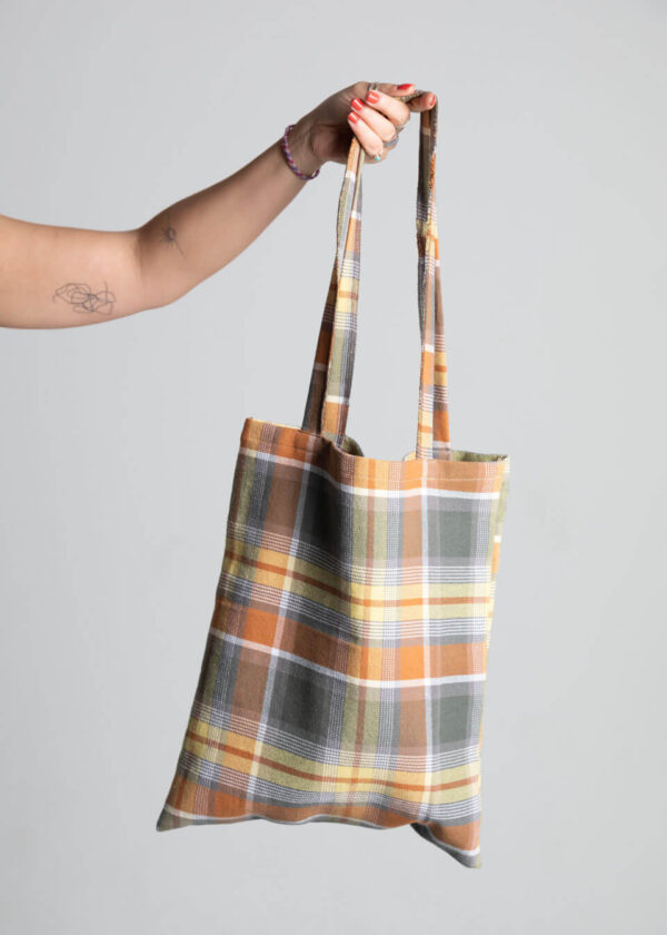 Tote Bag Karo Brown & Yellow